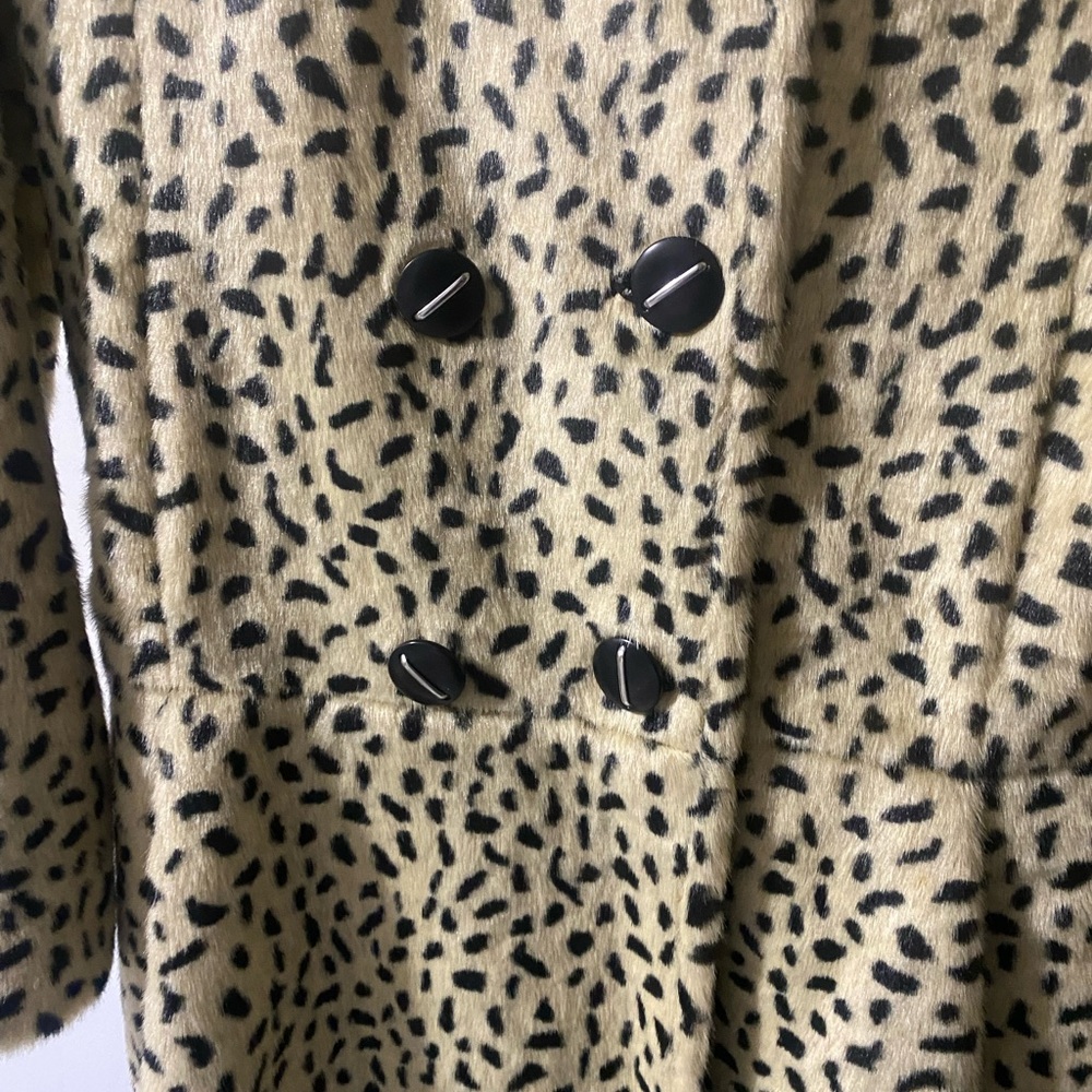 Free People Black and Tan Animal Print Pea Coat - Picture 5 of 13